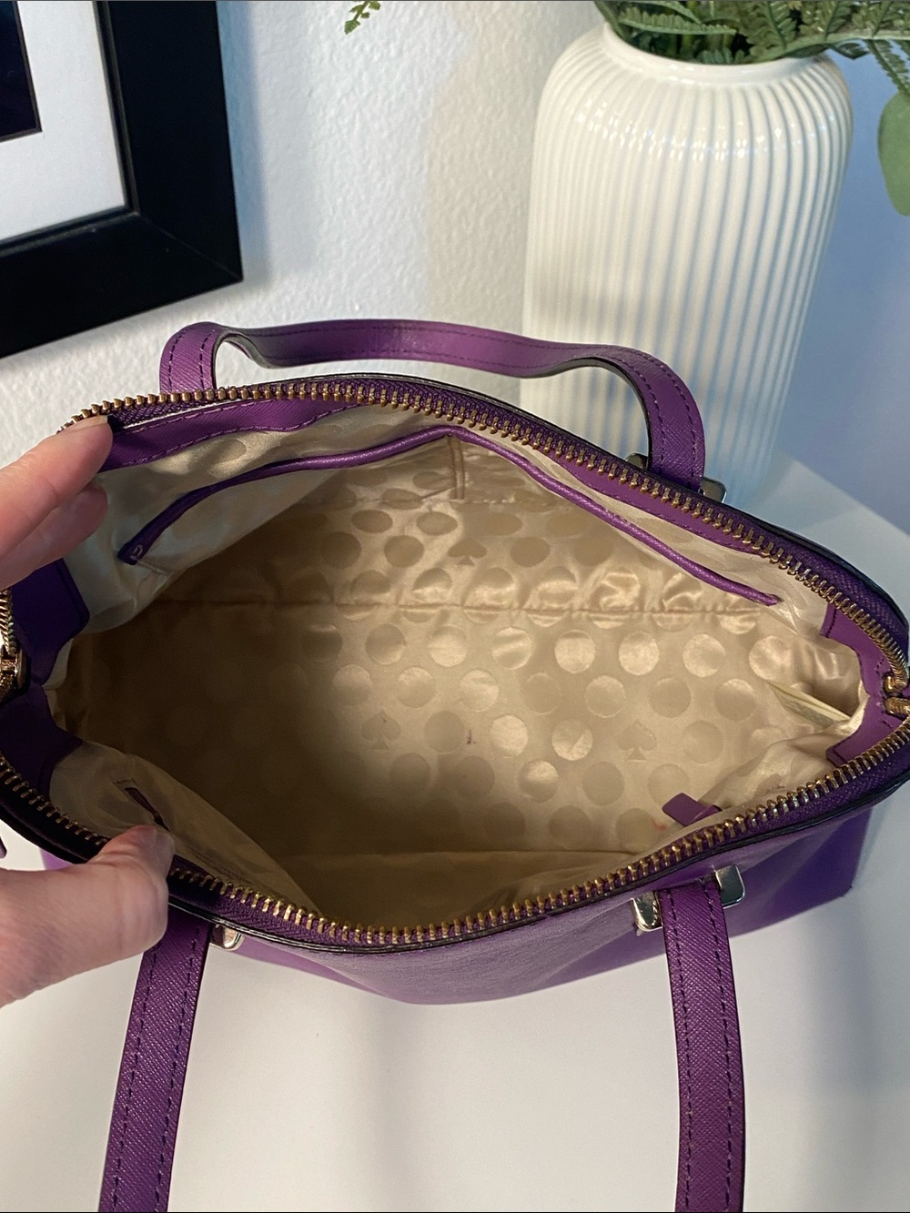Kate Spade Cedar Street Maise Satchel In Vibrant Purple - Picture 11 of 12